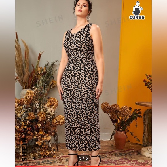 🆕 Plus Leopard Sleeveless Scoop Neck Maxi Dress!!! Size 3X   Brand NEW!!! - Picture 4 of 8